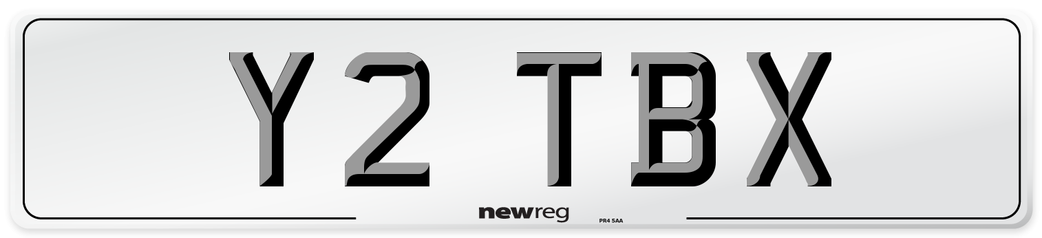 Y2 TBX Number Plate from New Reg